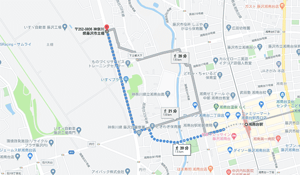 いすゞ藤沢工場の周辺マップ