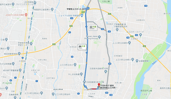 日産栃木工場のアクセスマップ